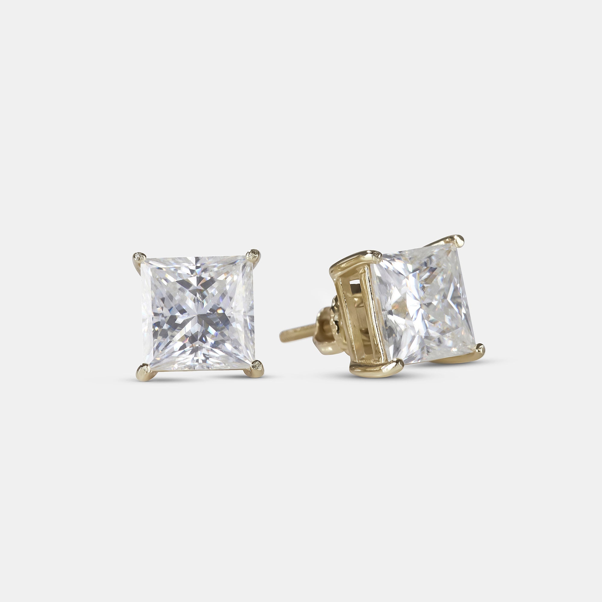 7mm Moissanite Square Stud Earrings