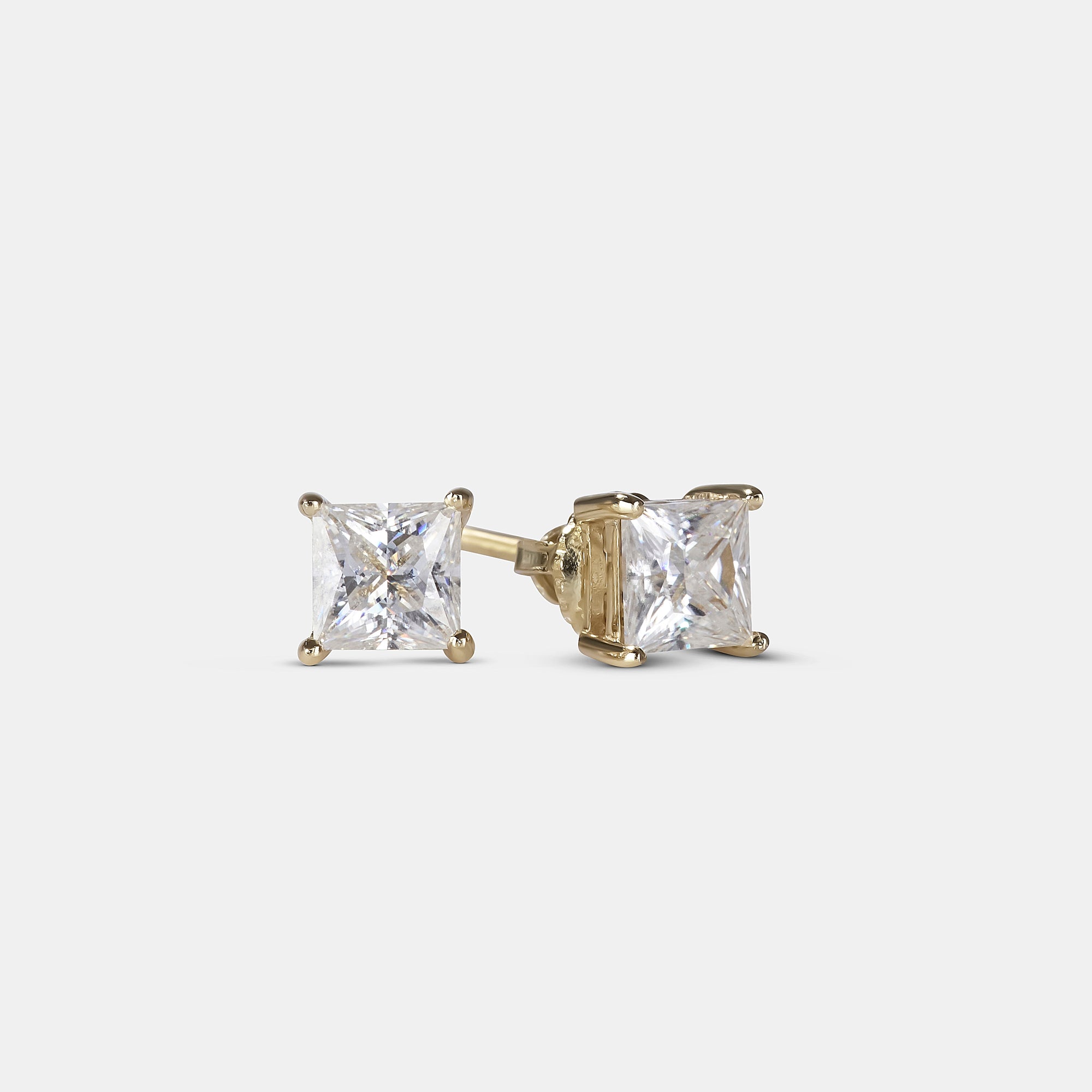 5mm Moissanite Square Stud Earrings