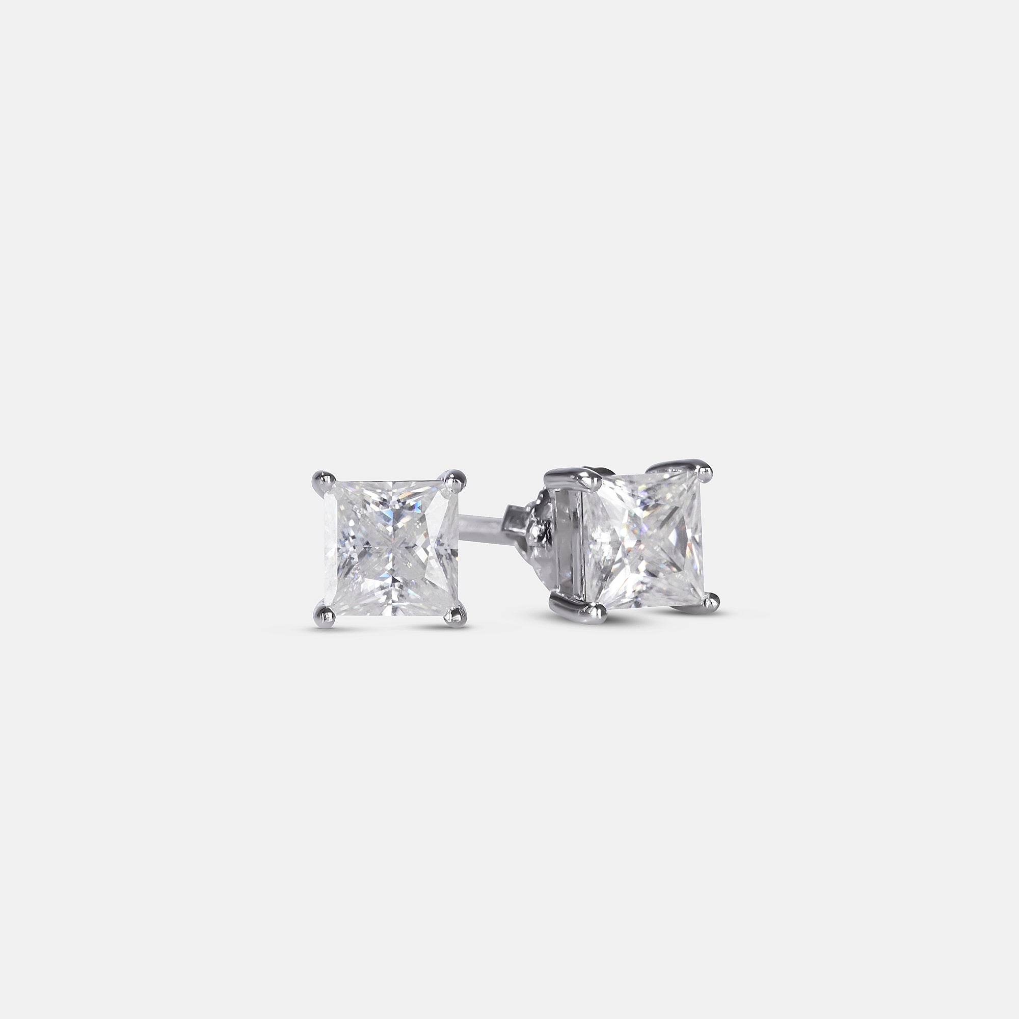 5mm Moissanite Square Stud Earrings