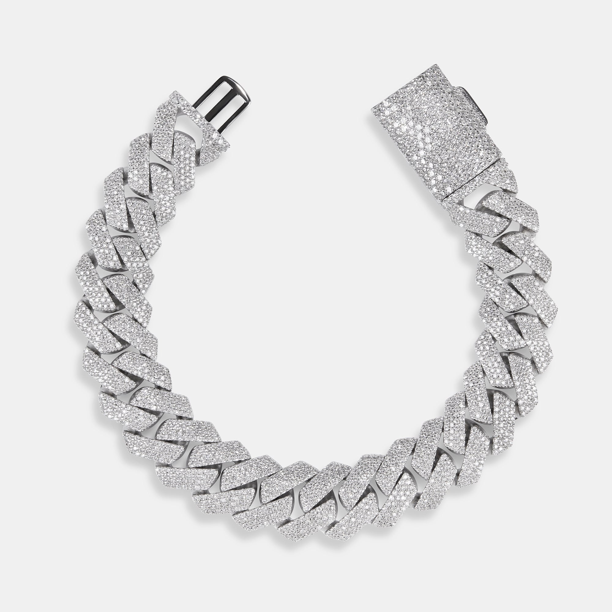15mm Moissanite Cuban Bracelet